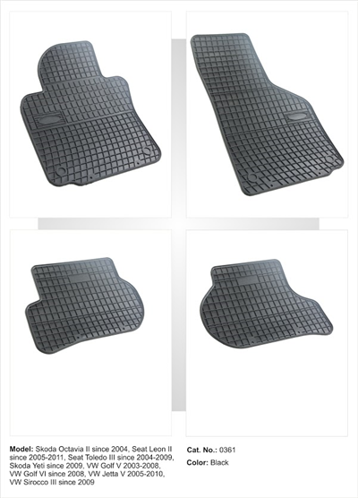 Autokoberce gumové FROGUM Oct II 04-, Golf V, VI 08-, Seat Leon II 05-12,Toledo III 04-09