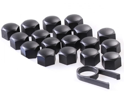 Sada krytiek pre skrutky kolies 19mm - čierne