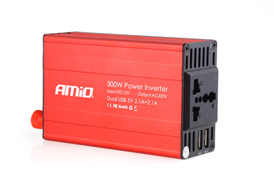 Menič napätia AMiO 12V/220V 300W/600W 2xUSB PI03