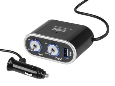 Rozdvojka zapalovače s kabelem, 12/24V, 1xUSB 1A, 58613