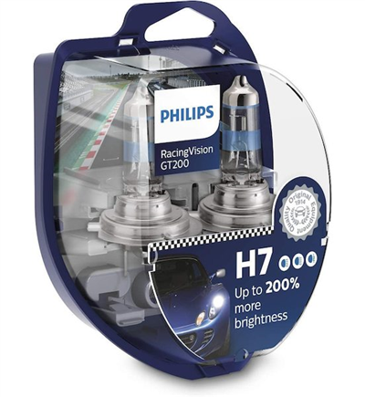 Sada žárovek 2xH7 12V 55W PX26d Philips Racing Vision GT200 12972RGTS2