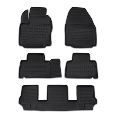 Gumové autokoberce Ford Galaxy 2006-2015 (7 míst) oválná fixace