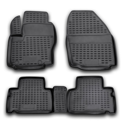 Gumové autokoberce Ford S-Max 2006-2015 (oválné fixace, rozteč fixací 25,5cm)