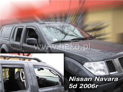 Ofuky oken Nissan Navara 2005-2014 (4 díly, Double cab)