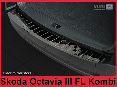 Ochranná lišta hrany kufru Škoda Octavia III. 2017-2020 (combi, tmavá, chrom)