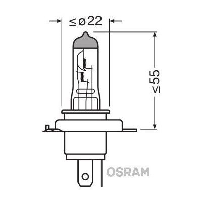 Halogénová žiarovka Osram H4 12V NIGHT BREAKER SILVER +100% /2 ks