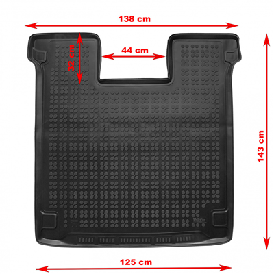 Gumová vana do kufru VW Transporter T5 2003- (dlouhá verze, za 3. řadu)