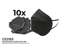 031-N2018 respirátor FFP2, černý, 10 ks - NR EN149:2001+A1:2009 CE2163