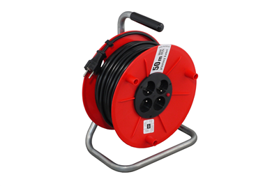 predlžovací kábel BASIC 25 m, 4 zásuvky, na bubne, H05VV-F3G1,5, 230V