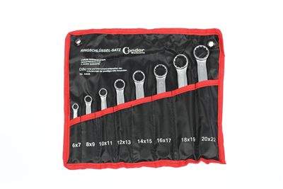 klíče očkové 6 - 22 mm, sada 8 dílů, v textilním obalu