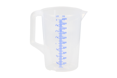 nádoba odměrná, plastová, objem 2 l (2000 ml)