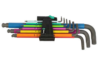 klíče zástrčné Inbus 1,5 - 10 mm, Multicolor, s koulí, sada 9 dílů ,950 SPKL/9 SMN