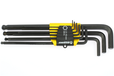 klíče zástrčné Inbus 1,5 - 10 mm, s koulí, extra dlouhé, sada 9 dílů, 2346 XL