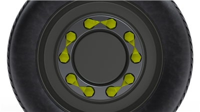 Indikátor povolení matic 30 mm horní, pro nákladní auta a autobusy, plast - Dustite LR