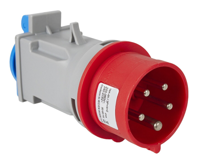 Redukcia zásuvky z 380 V na 230 V, krytie IP44