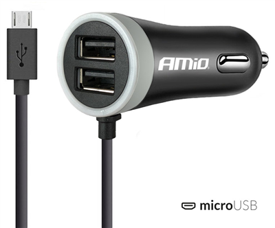 Nabíjačka do auta 12/24V Micro + 2x USB 2.4A PCH PRO-01