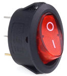 Amio 02461 Prepínač kolískový okrúhly s červeným podsvietením 12/230V - BU01