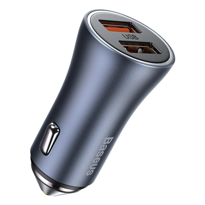 NABÍJEČKA DO AUTA 2 x USB, GOLDEN CONTACTOR PRO, 40 W, ŠEDÁ