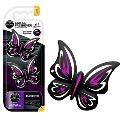 Osviežovač vzduchu AROMA CAR FANCY SHAPES BUTTERFLY Blueberry