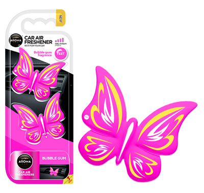 Osviežovač vzduchu AROMA CAR FANCY SHAPES BUTTERFLY Bubble Gum