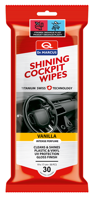 SHINING COCKPIT WIPES 30 ks VANILLA - čistící ubrousky na plasty