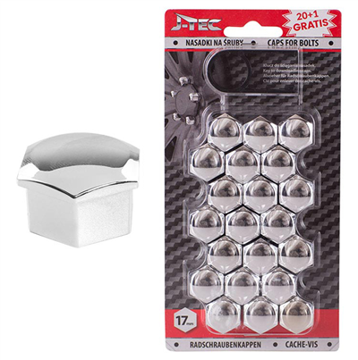 Sada krytiek pre skrutky kolies 17 mm - chrómové
