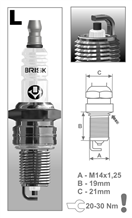 Brisk L14YC ZAPALOVACÍ SVÍČKA L14YC