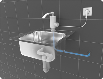 Baterie dřezová s elektrickým ohřívačem vody (10cm)
