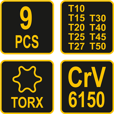 Sada kľúčov TORX 