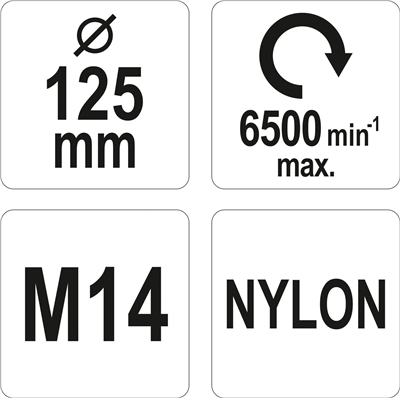 Nylonová kefa 125 mm M14