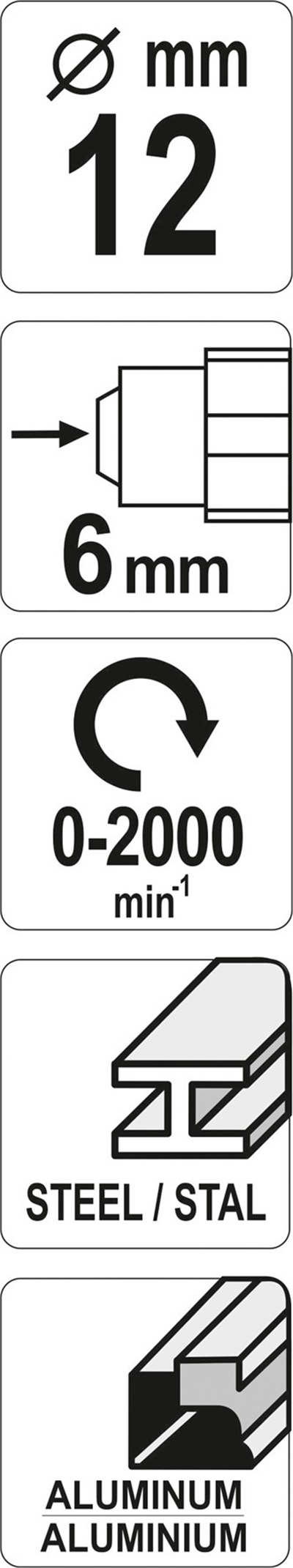 Hrotová rašple na kov 12 mm