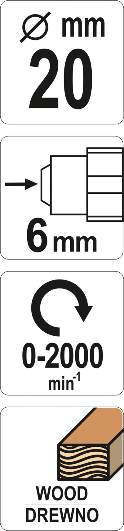 Hrotová rašple na dřevo 20 mm