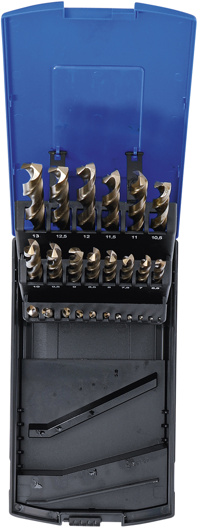 Vrtáky do kovu 1-13 mm, kobaltové HSS-G M35, sada 25 dielov - BGS 116