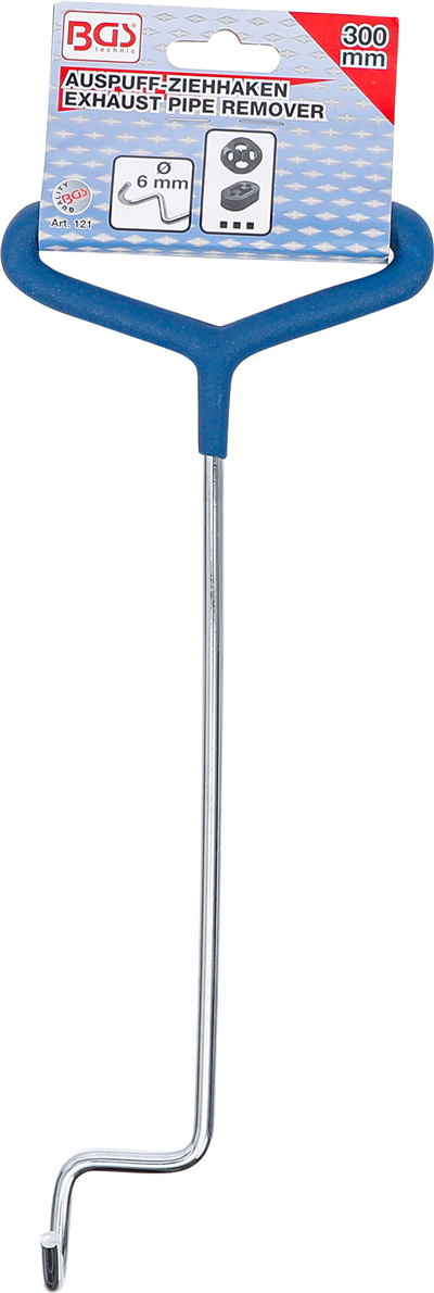 Hák na demontáž gumových úchytek výfuku, délka 300 mm - BGS 121