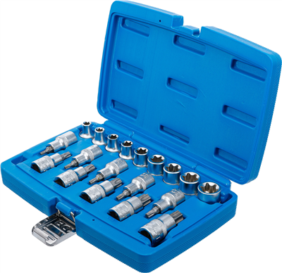 Hlavice 1/2” TORX vel. T30-T70 a E-TORX vel. E10-E24, sada 19 ks - BGS 5100