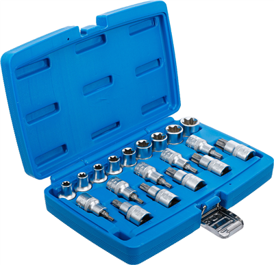 Hlavice 1/2” TORX vel. T30-T70 a E-TORX vel. E10-E24, sada 19 ks - BGS 5100