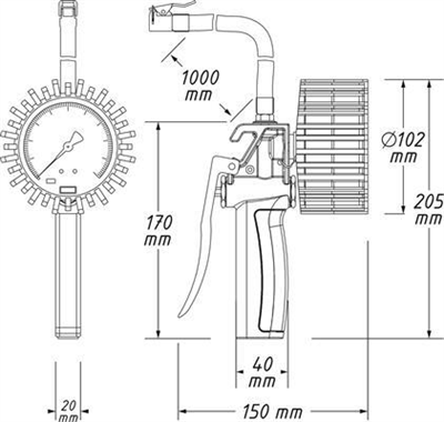 HAZET 9041G-1 Pneuhustič s manometrom