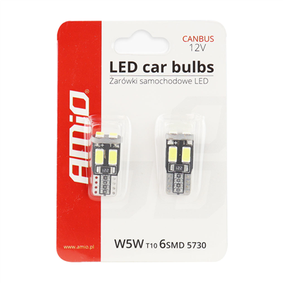 LED žiarovky CANBUS 6SMD-2 5730 T10 (W5W) White