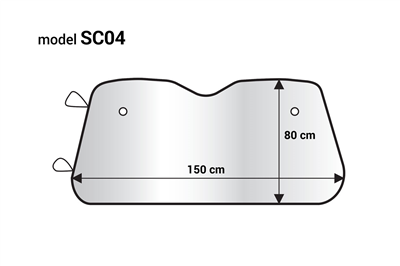 Clona na predné sklo strieborná - 150x80 cm