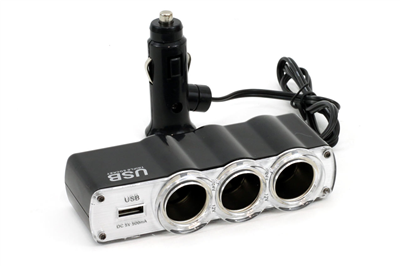 Roztrojka autozapaľovača + USB SOC-04
