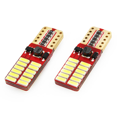 LED žiarovky CANBUS 24SMD 4014 T10e (W5W) White 12V/24V