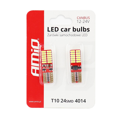 LED žiarovky CANBUS 24SMD 4014 T10e (W5W) White 12V/24V