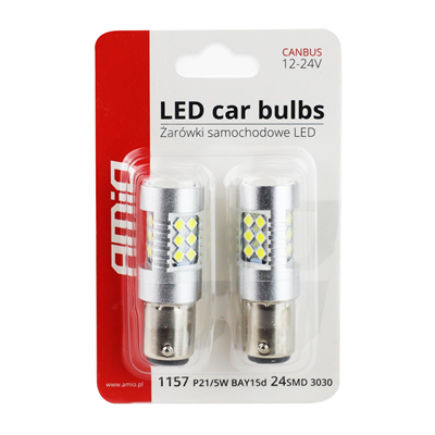 LED žiarovky CANBUS 3030 24SMD 1157 BAY15D P21/5W White 12V/24V