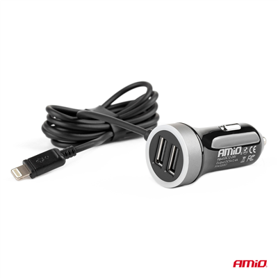 Nabíjačka do auta 12/24V iOS + 2x USB 2.4A PCH PRO-02