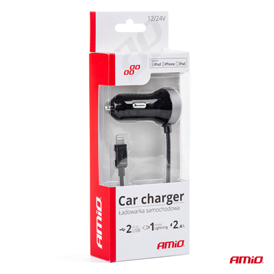 Nabíjačka do auta 12/24V iOS + 2x USB 2.4A PCH PRO-02