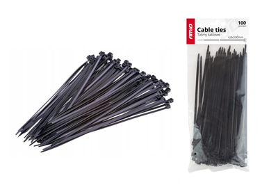 Sťahovacie pásky čierne 2,5x150mm - 100 ks