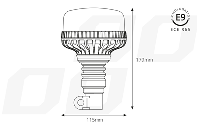 Výstražný maják W03P tyčový Flexi R65 R10 36LED 12 / 24V IP56