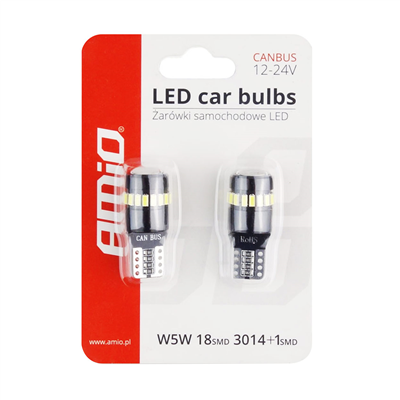 LED žiarovky CANBUS 18SMD 3014 + 1SMD 1SMD T10 W5W White 12V/24V