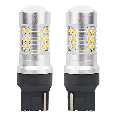 LED žiarovky CANBUS 3030 24SMD T20 7440 WY21W Oranžová 12V/24V
