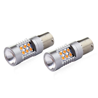LED žiarovky CANBUS 3030 24SMD 1156 BAU15S PY21W Oranžová 12V/24V